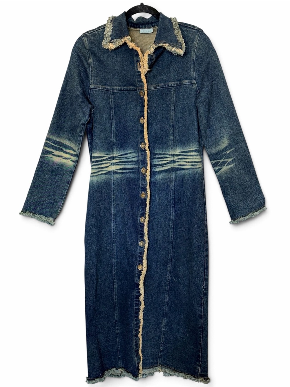 VTG Acid Wash Denim Trench Coat
